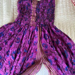 Saturated Purple Silk Indian Balloon Pants